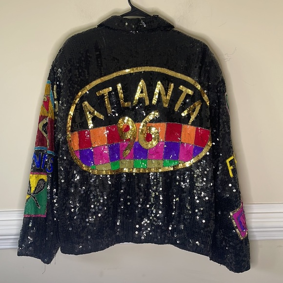 Rare 1996 Atlanta Olympic Games Sequin Bomber Jacket - Picture 4 of 4